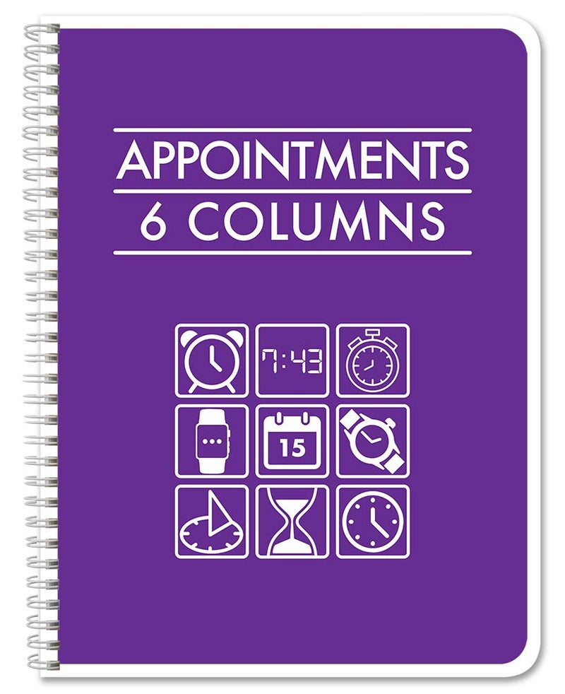 BookFactory 6 or 12 Column Appointment Book/Tracking Logbook/Notebook (Six or Twelve Columns Columnar Book Format) - 100 Pages, 8.5'' x 11'', Wire-O (Made in USA) - Image 1